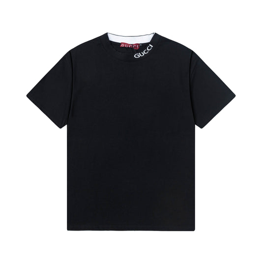 250404 New high-quality collar embroidered T-shirt