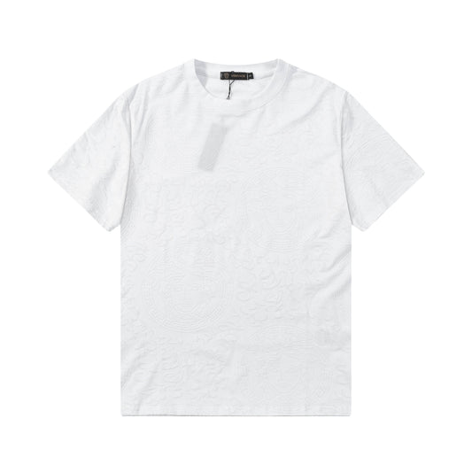 250404 New high-quality summer jacquard full-print T-shirt