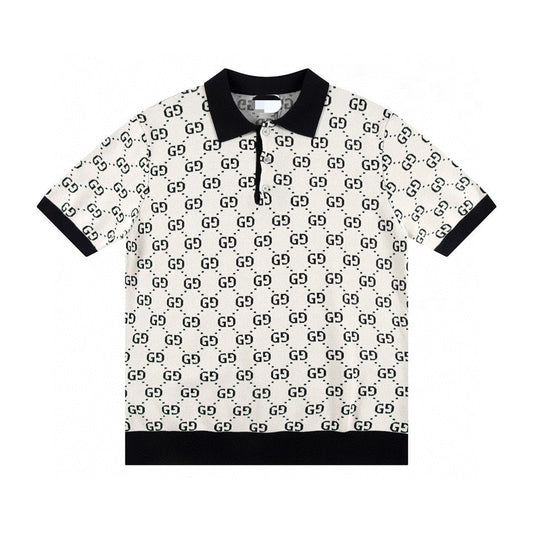 250408 New high-quality jacquard fabric knitted POLO shirt