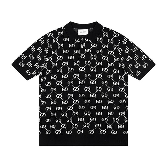 250408 New high-quality jacquard fabric knitted POLO shirt
