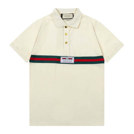 250408 New high-quality letter webbing POLO shirt