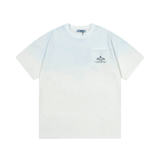 250408 New high-quality pocket letter hand-sprayed T-shirt