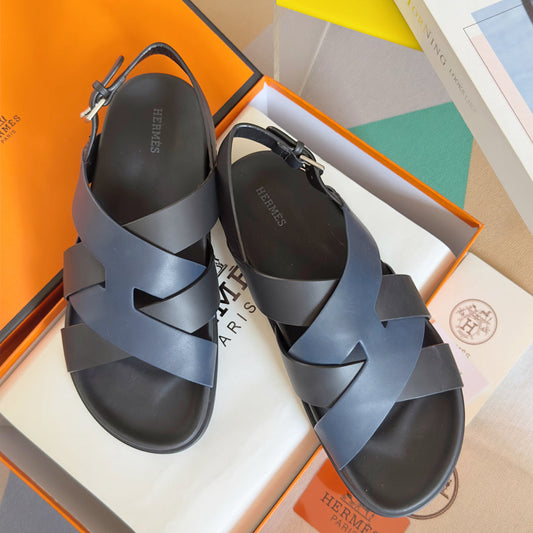 250501 New top-of-the-line simple cross-woven strap slippers
