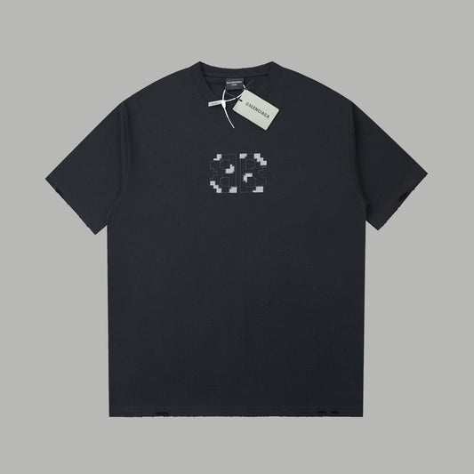 250520 New embroidered color-blocking process T-shirt