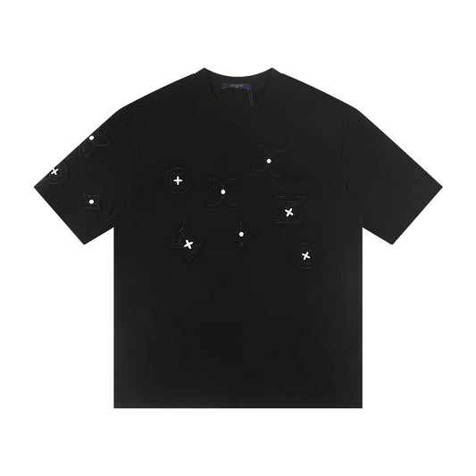 250614 New high-quality embroidered patch T-shirt