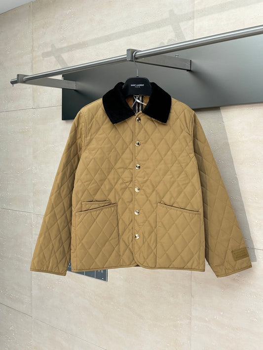 250722 new high-quality vintage diamond-shaped quilted coat