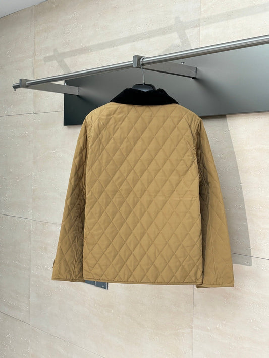 250722 new high-quality vintage diamond-shaped quilted coat