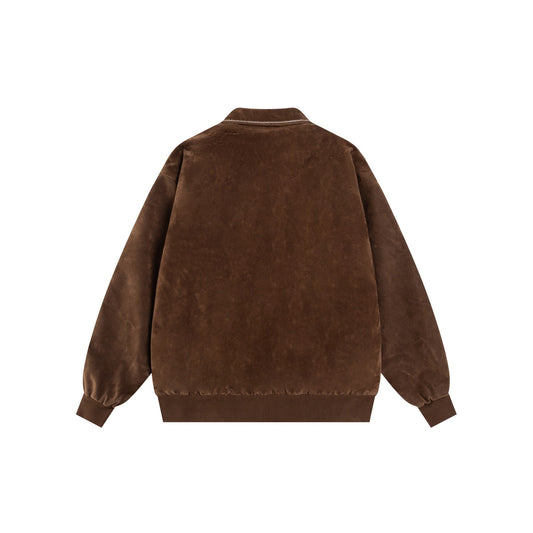 250729 New top-quality embroidered suede cowhide pilot jacket