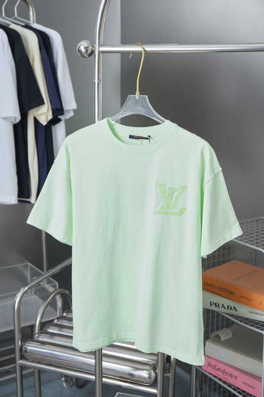 250819 New high-quality hollow embroidered letter T-shirt