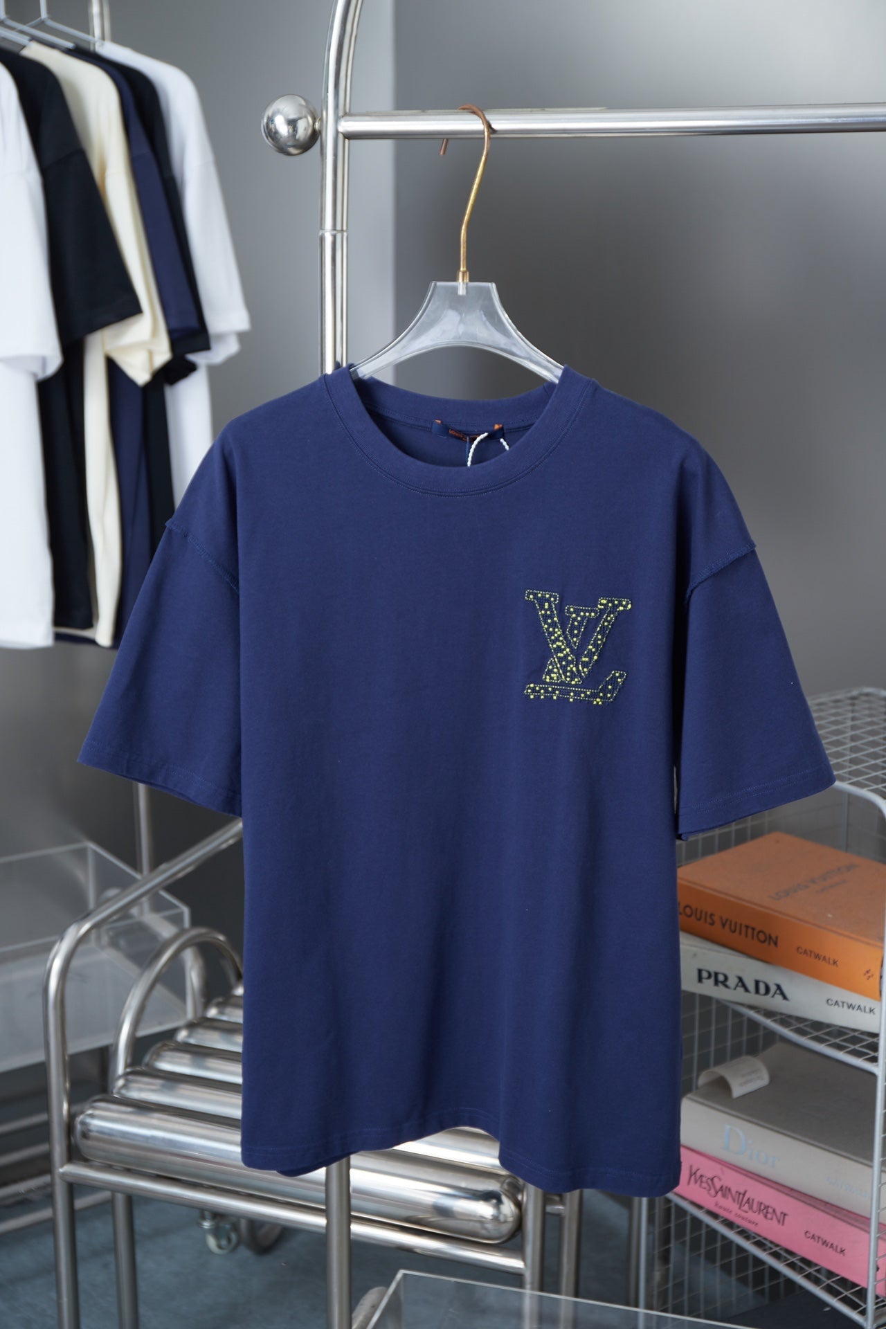 250819 New high-quality hollow embroidered letter T-shirt