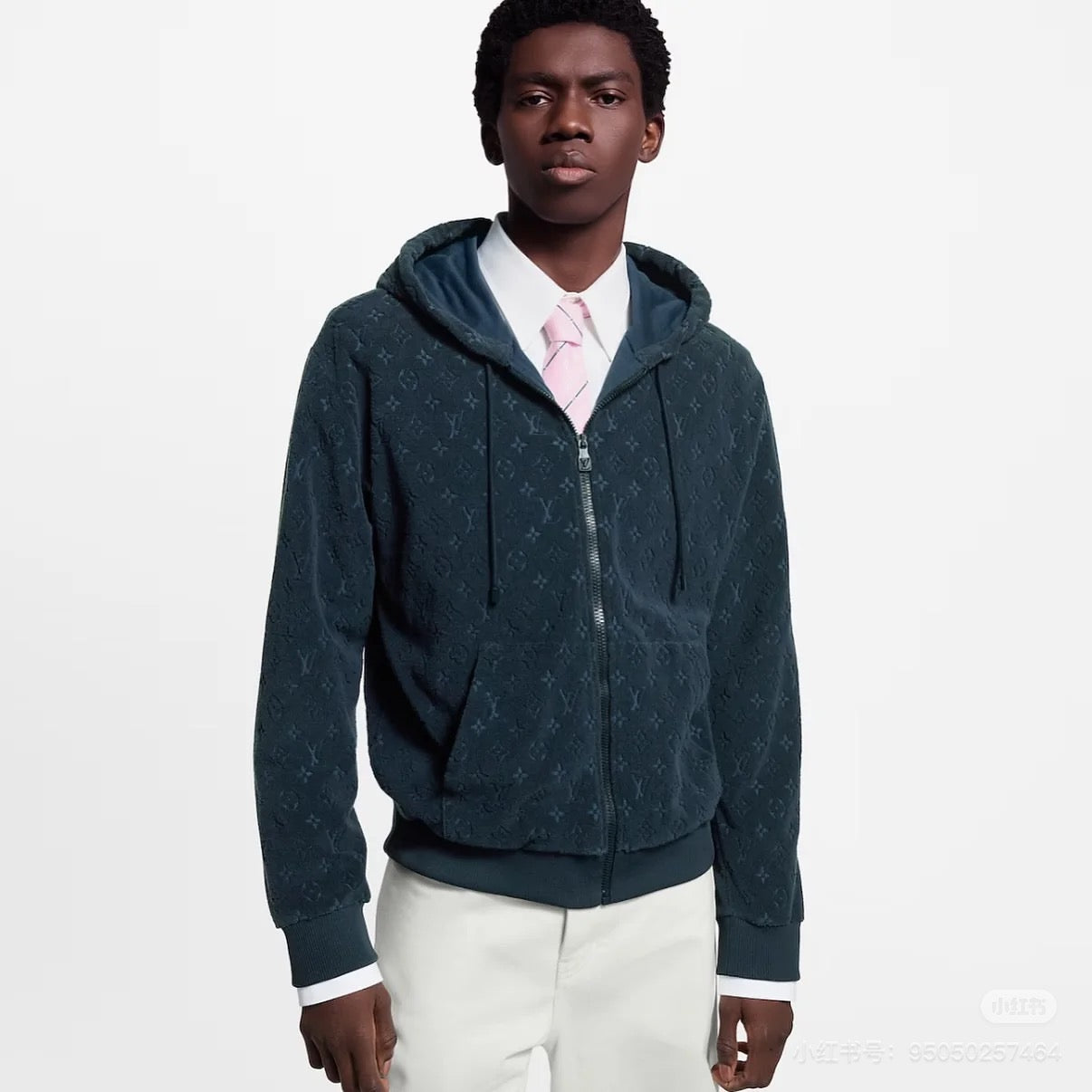 250819 New high-quality cotton blended loop jacquard zipper jacket