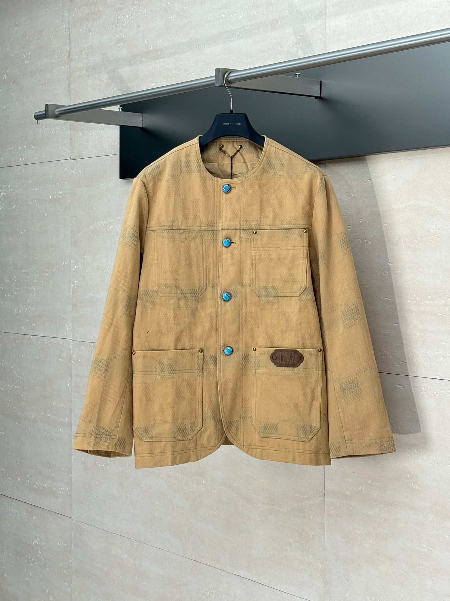 250819 New high-quality jacquard checkerboard round-neck coat