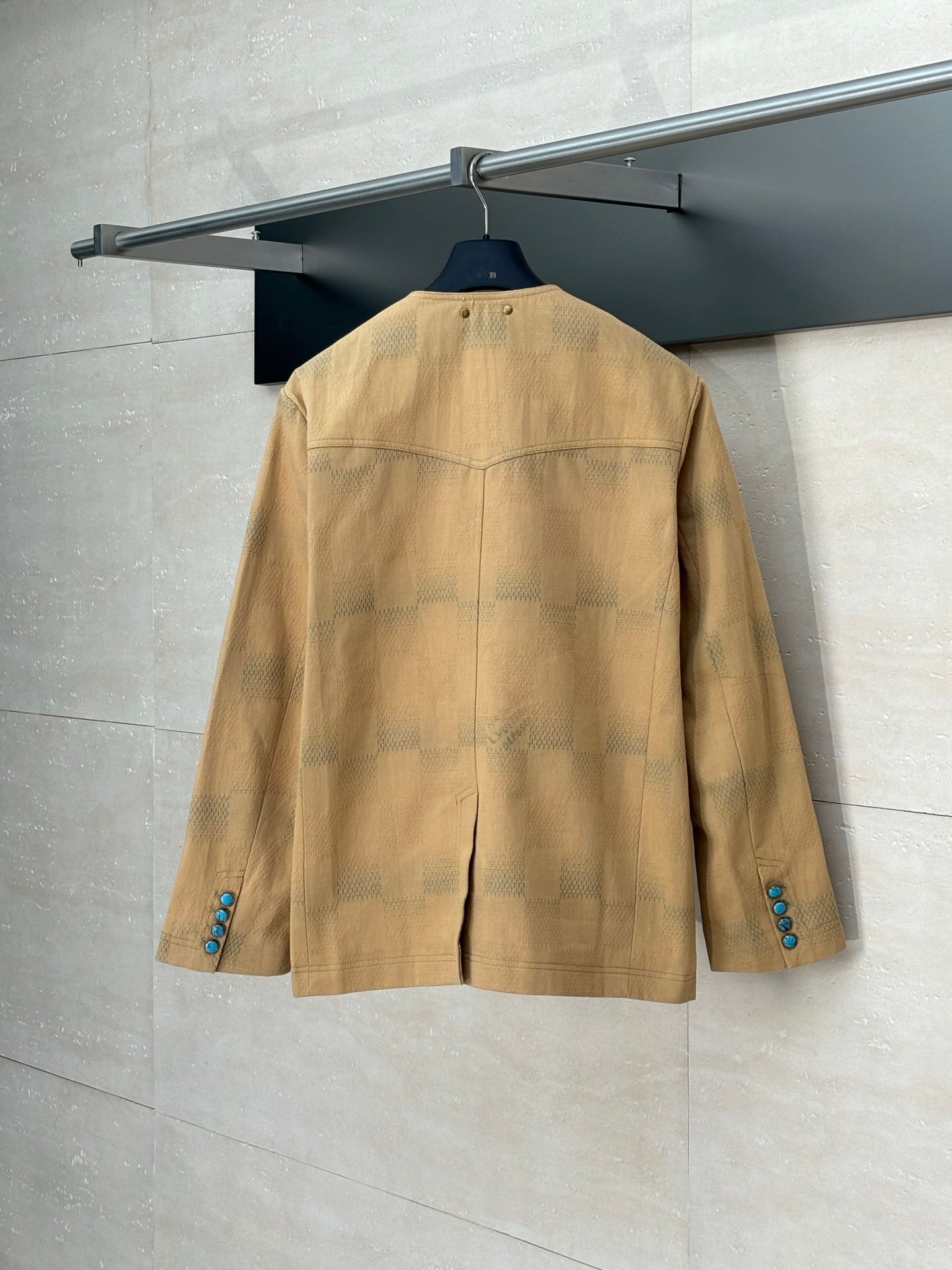 250819 New high-quality jacquard checkerboard round-neck coat