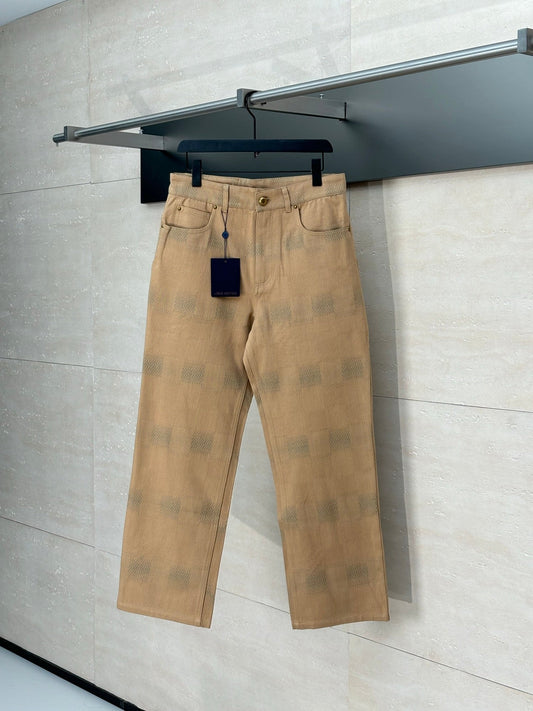 250819 New high-quality jacquard checkered trousers