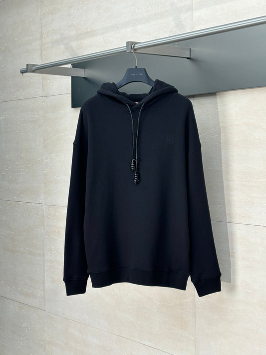 250819 New high-quality leather embroidered hooded sweatshirt