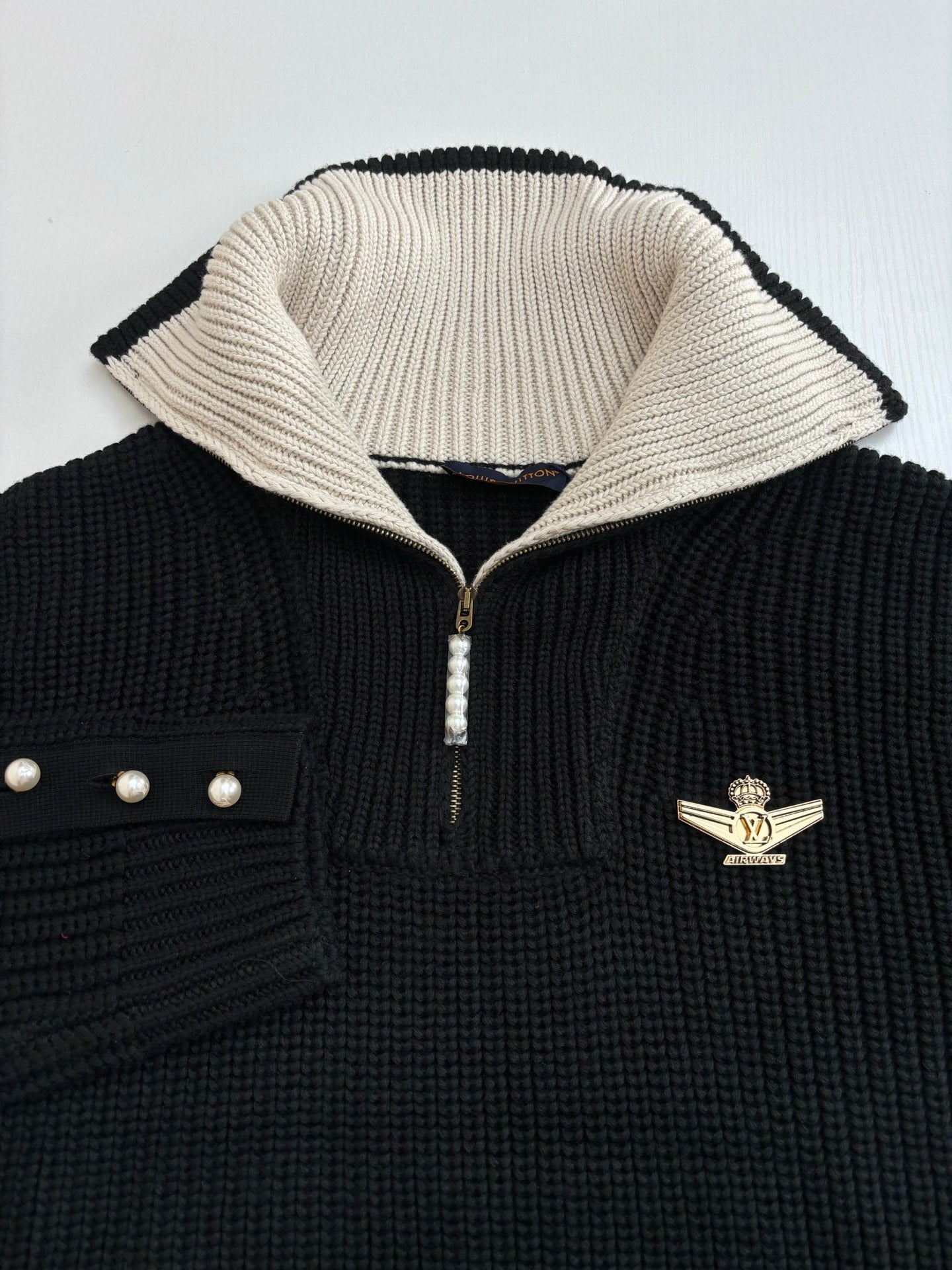250819 New high-quality wool pilot half-zipper sweater