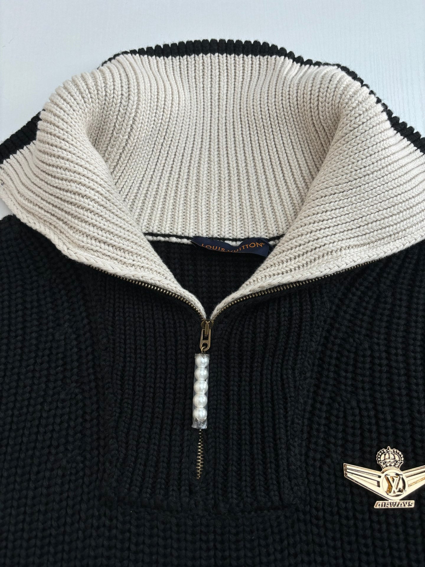 250819 New high-quality wool pilot half-zipper sweater