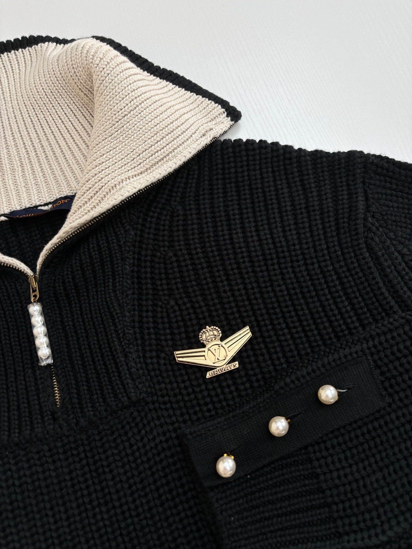 250819 New high-quality wool pilot half-zipper sweater