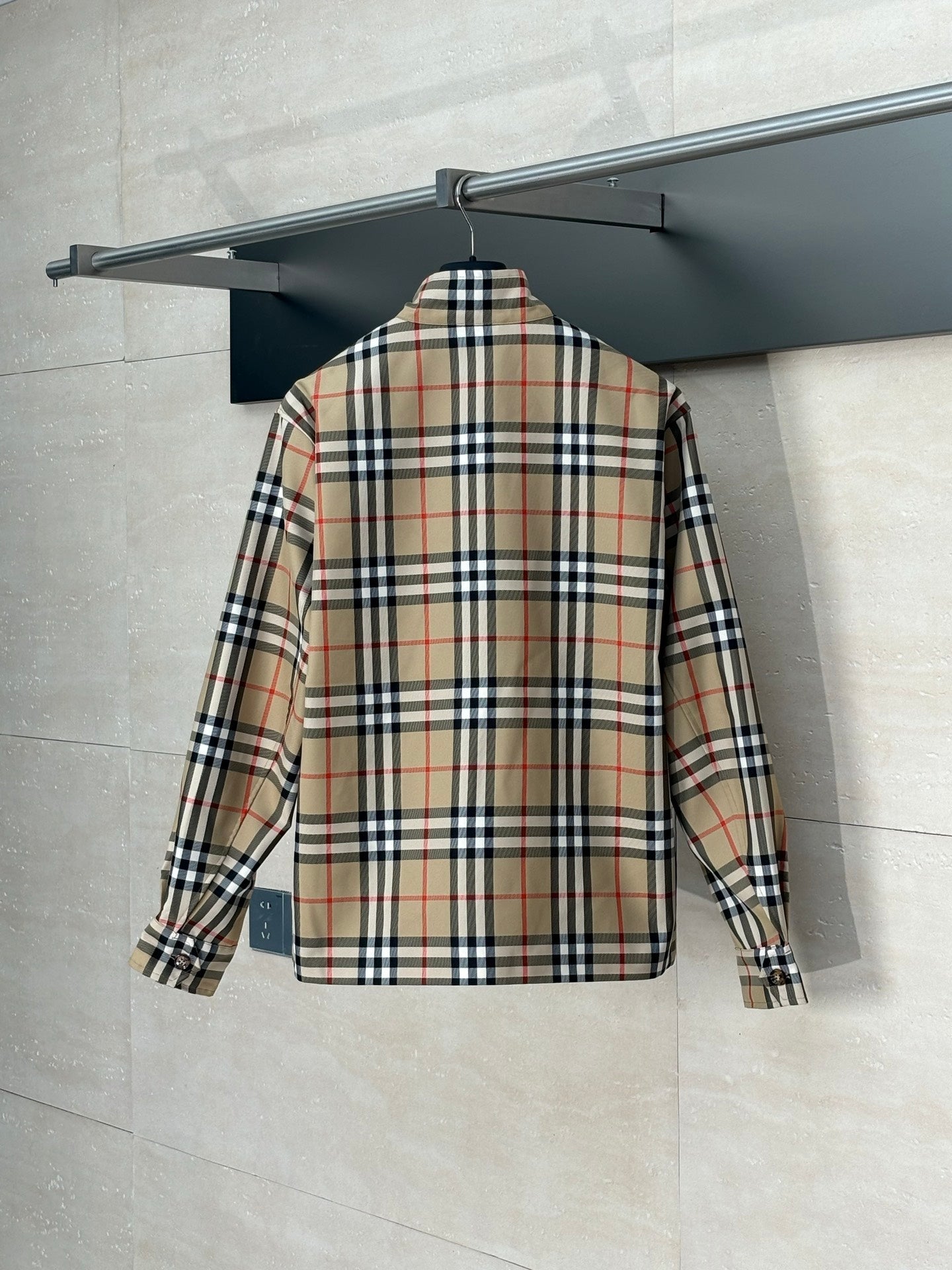 250819 A new high-quality classic checkered stand-up collar coat