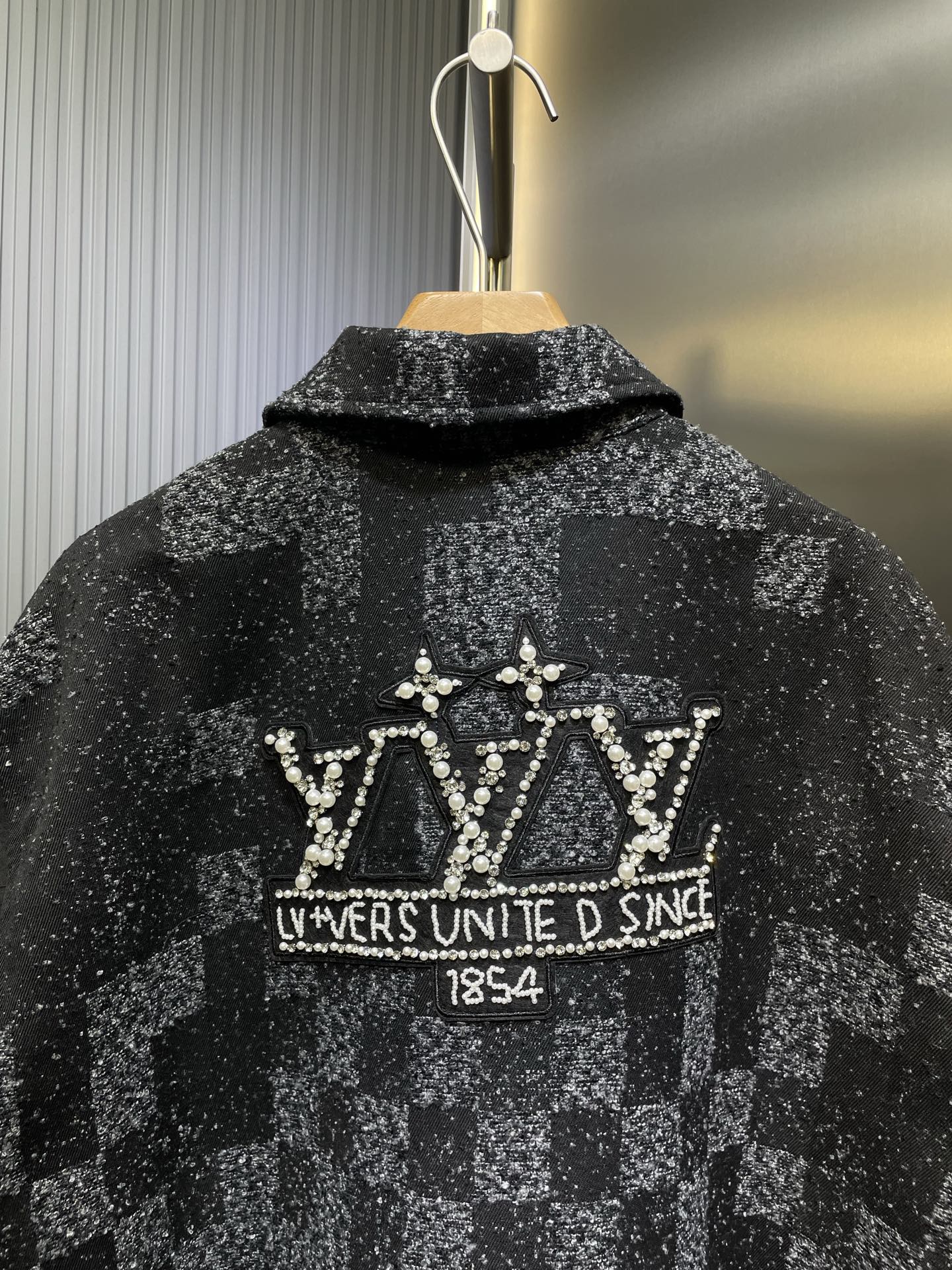 250819 New high-quality checkerboard camouflage jacquard baseball jacket