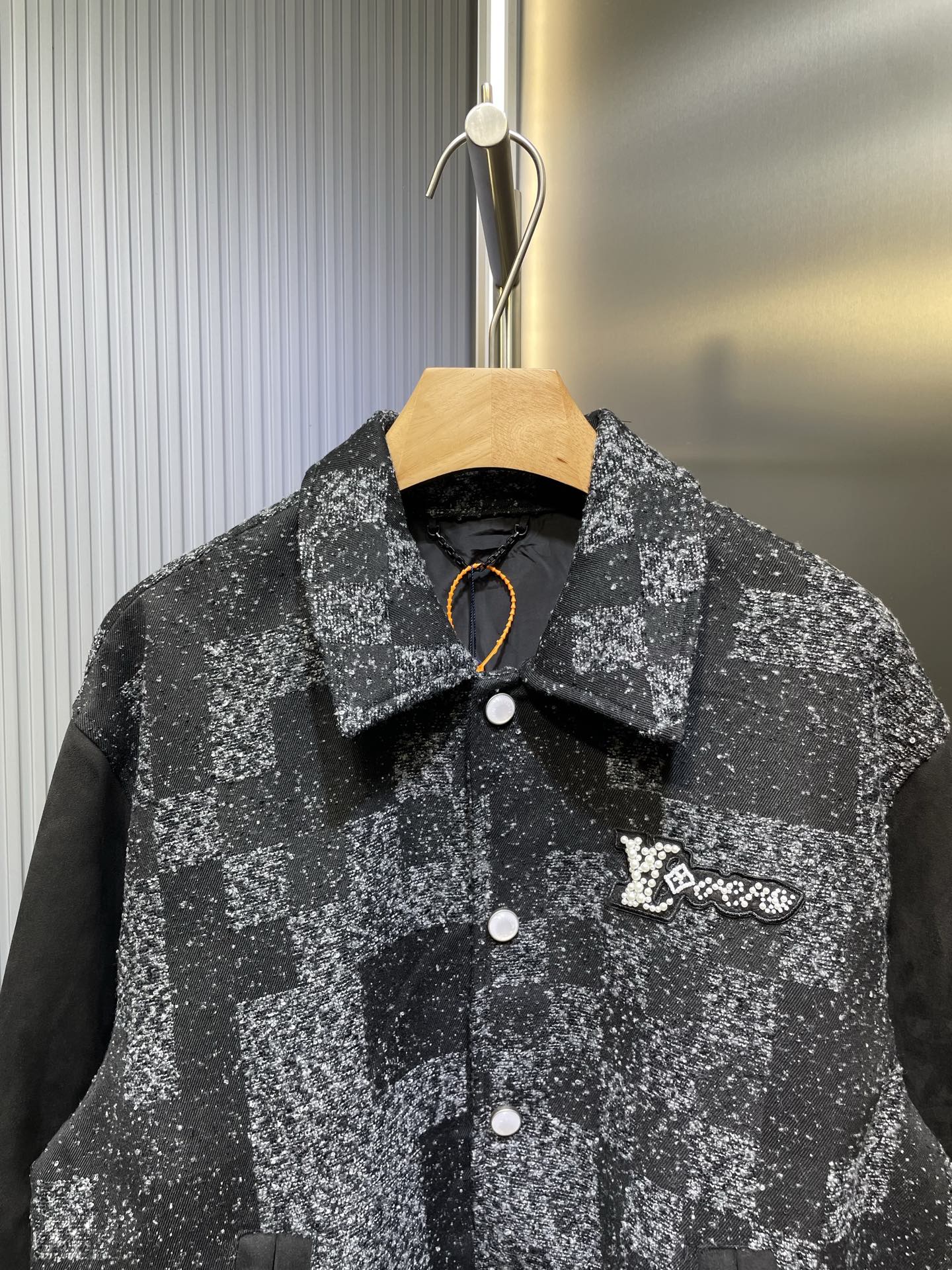 250819 New high-quality checkerboard camouflage jacquard baseball jacket