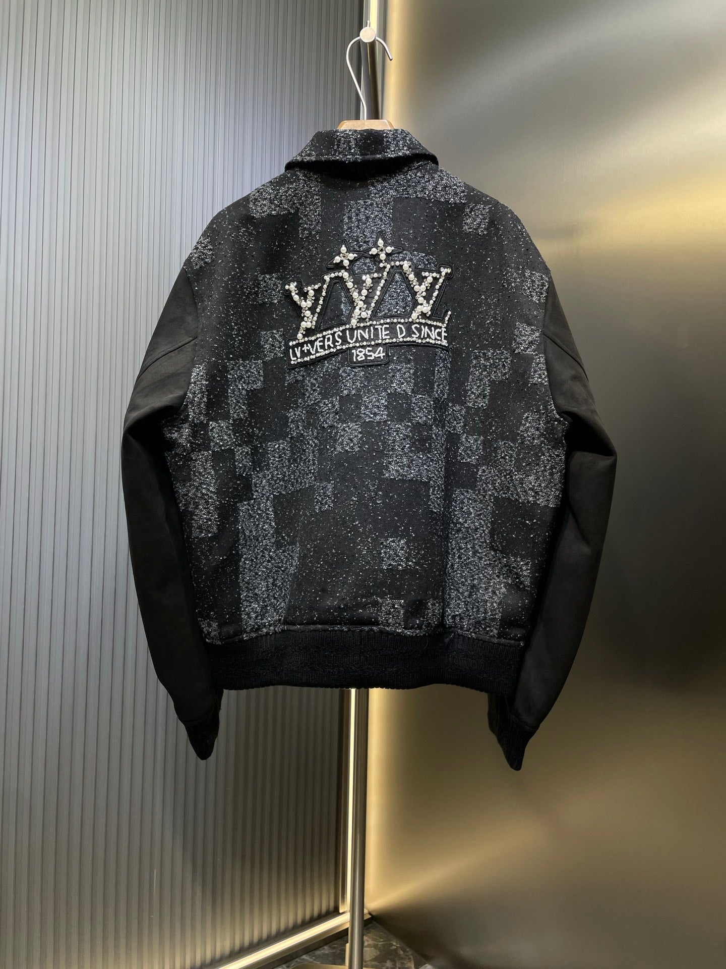 250819 New high-quality checkerboard camouflage jacquard baseball jacket