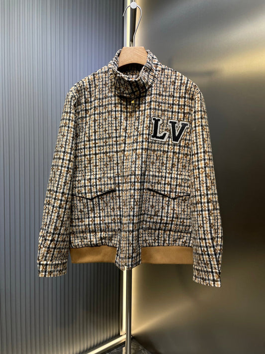250819 A new high-quality checkered monogram jacket