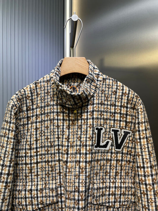250819 A new high-quality checkered monogram jacket