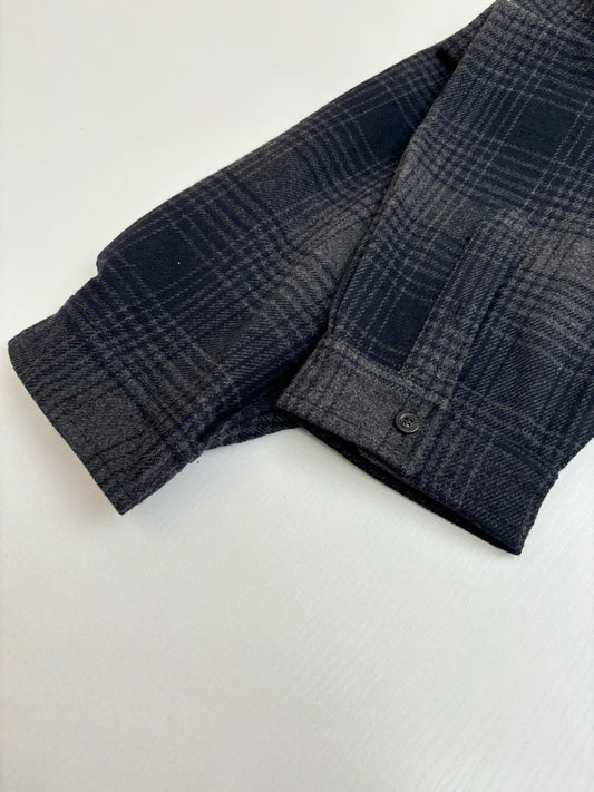 250819 New high-quality vinyl letter lapel check shirt
