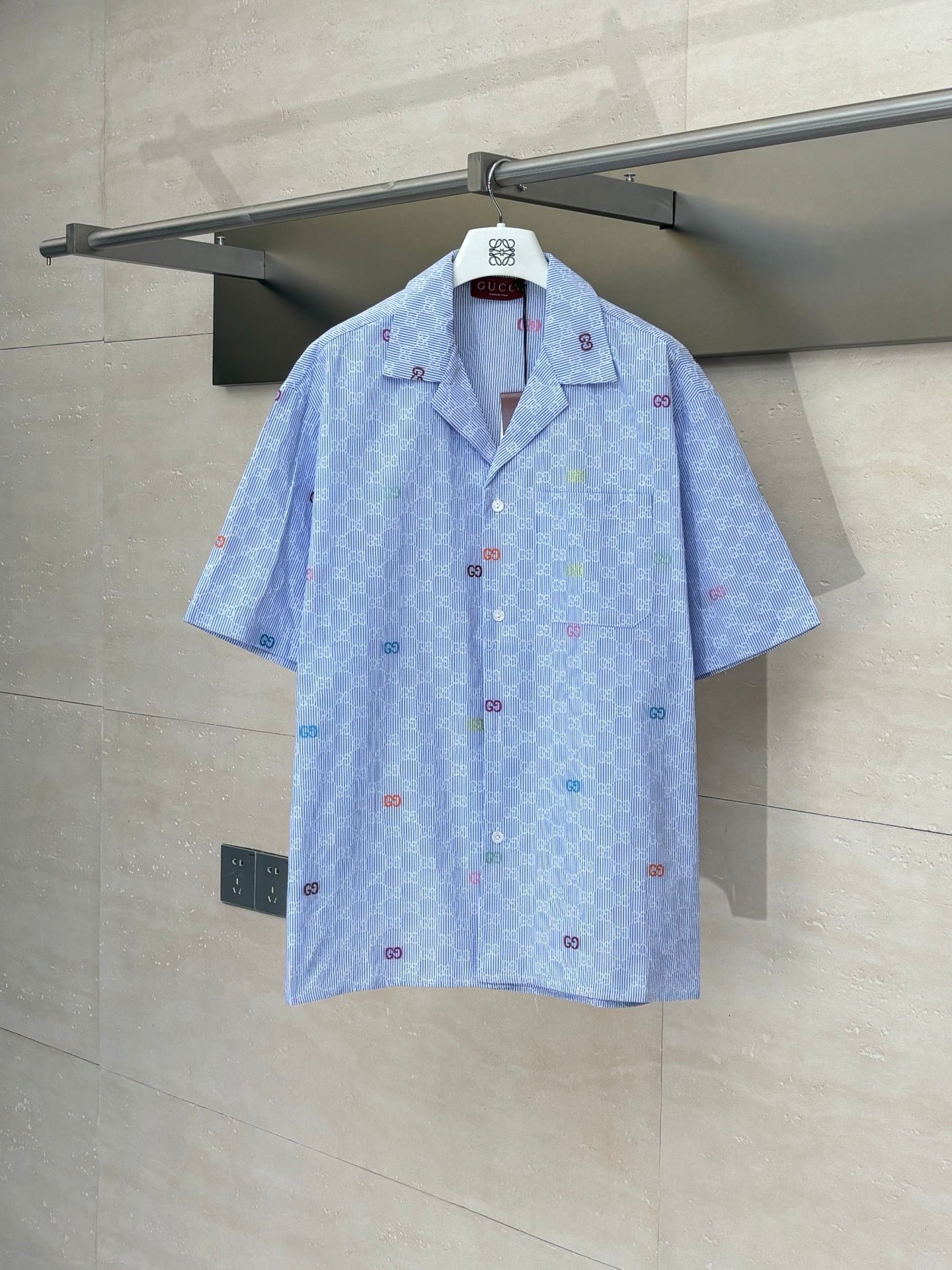 250819 New high-quality jacquard striped short-sleeved shirt