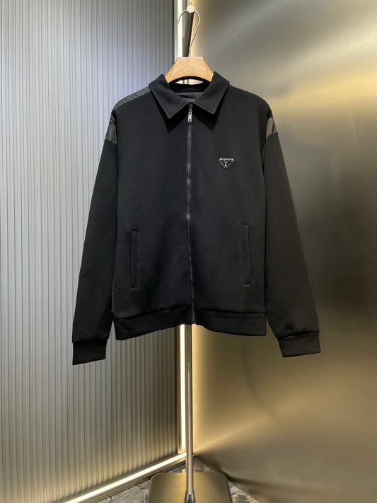 250819 New high-quality patchwork Roman fabric zipper jacket