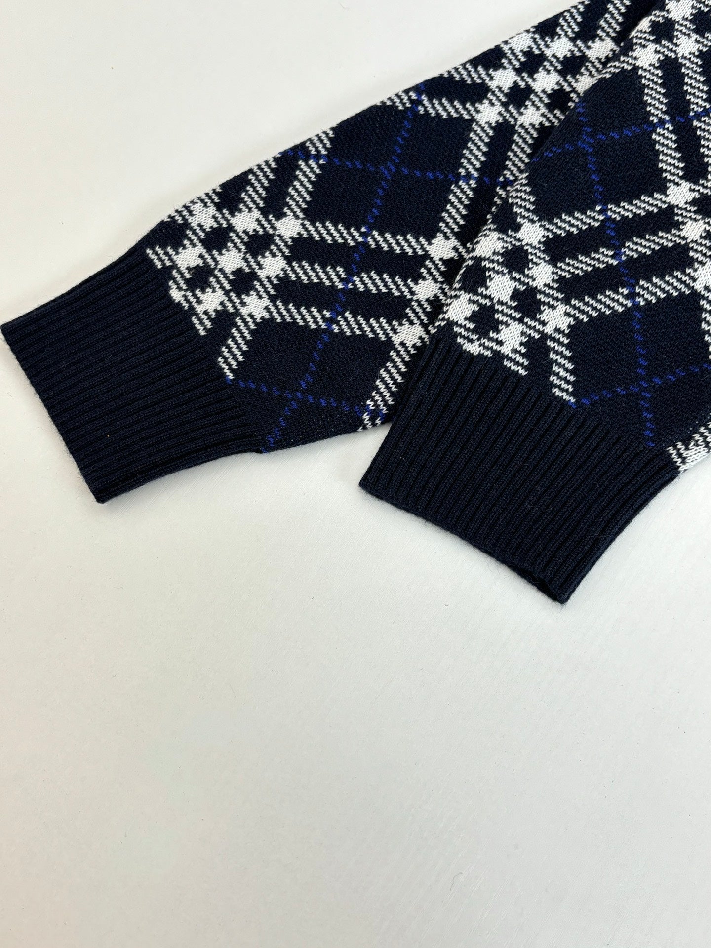 250819 New high-quality twill and check wool blend zipper knitted cardigan