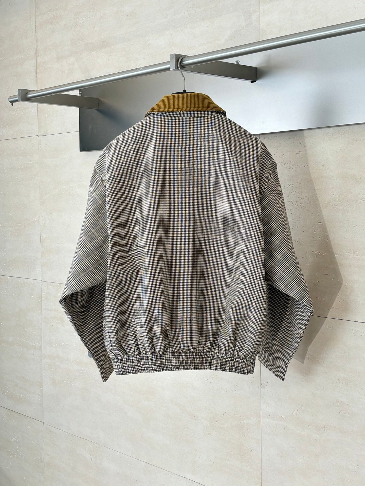 250819 A new high-quality corduroy collar checkered jacket