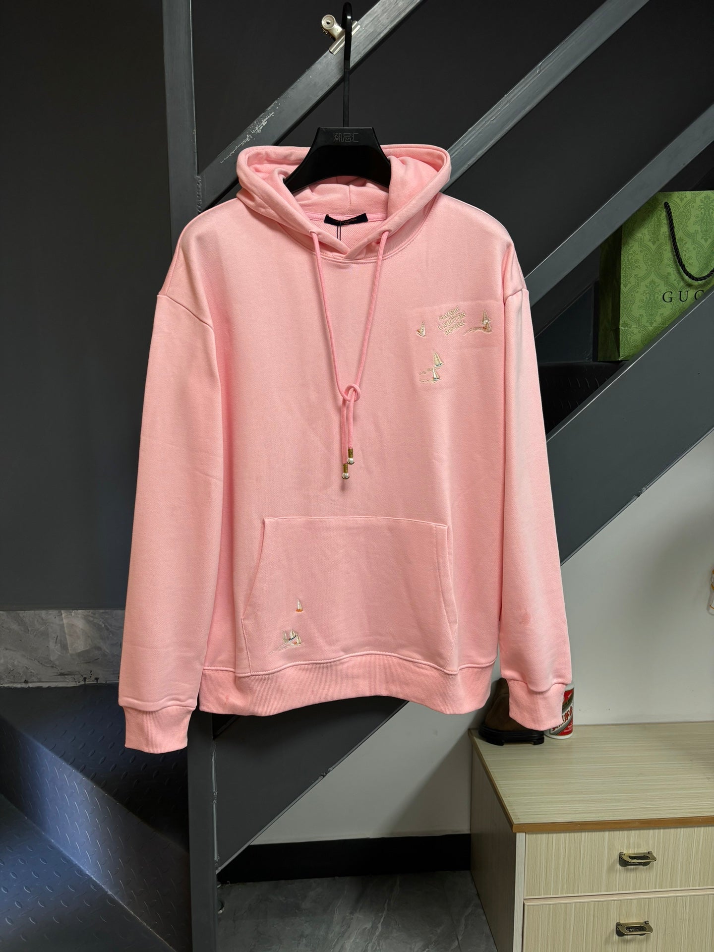 250819 New high-quality hooded sweatshirt with sailboat embroidery