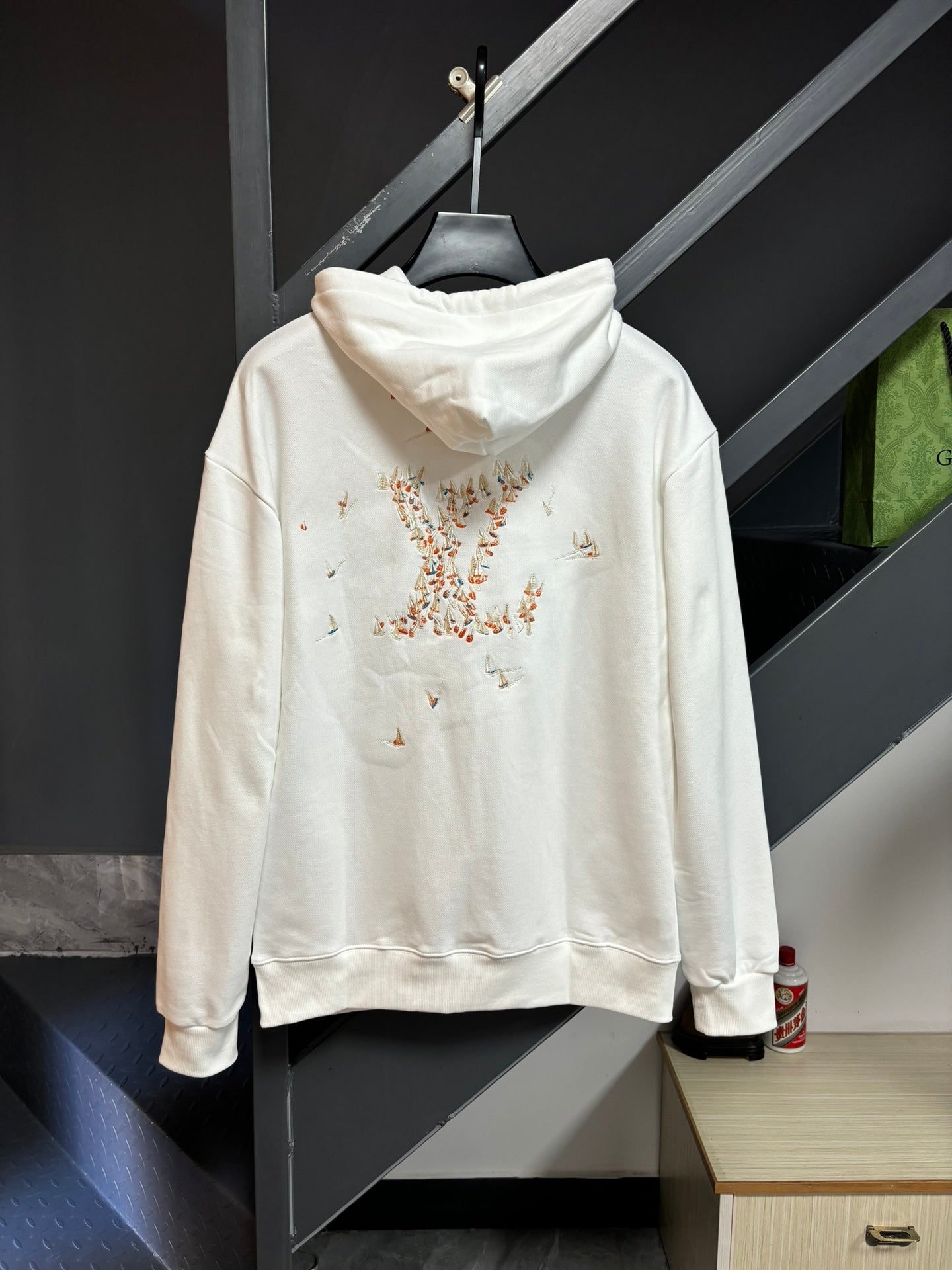 250819 New high-quality hooded sweatshirt with sailboat embroidery