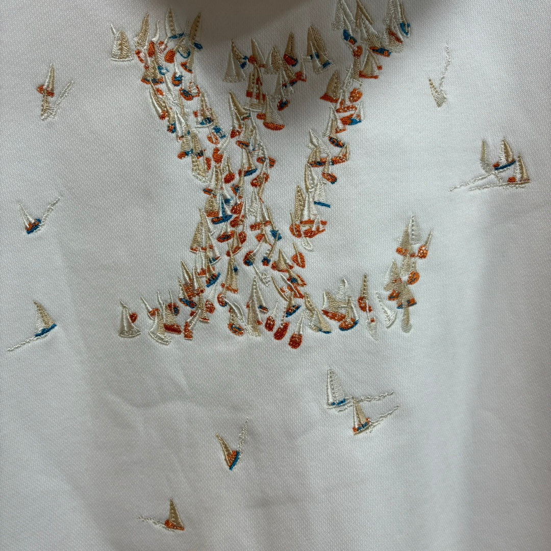 250819 New high-quality hooded sweatshirt with sailboat embroidery
