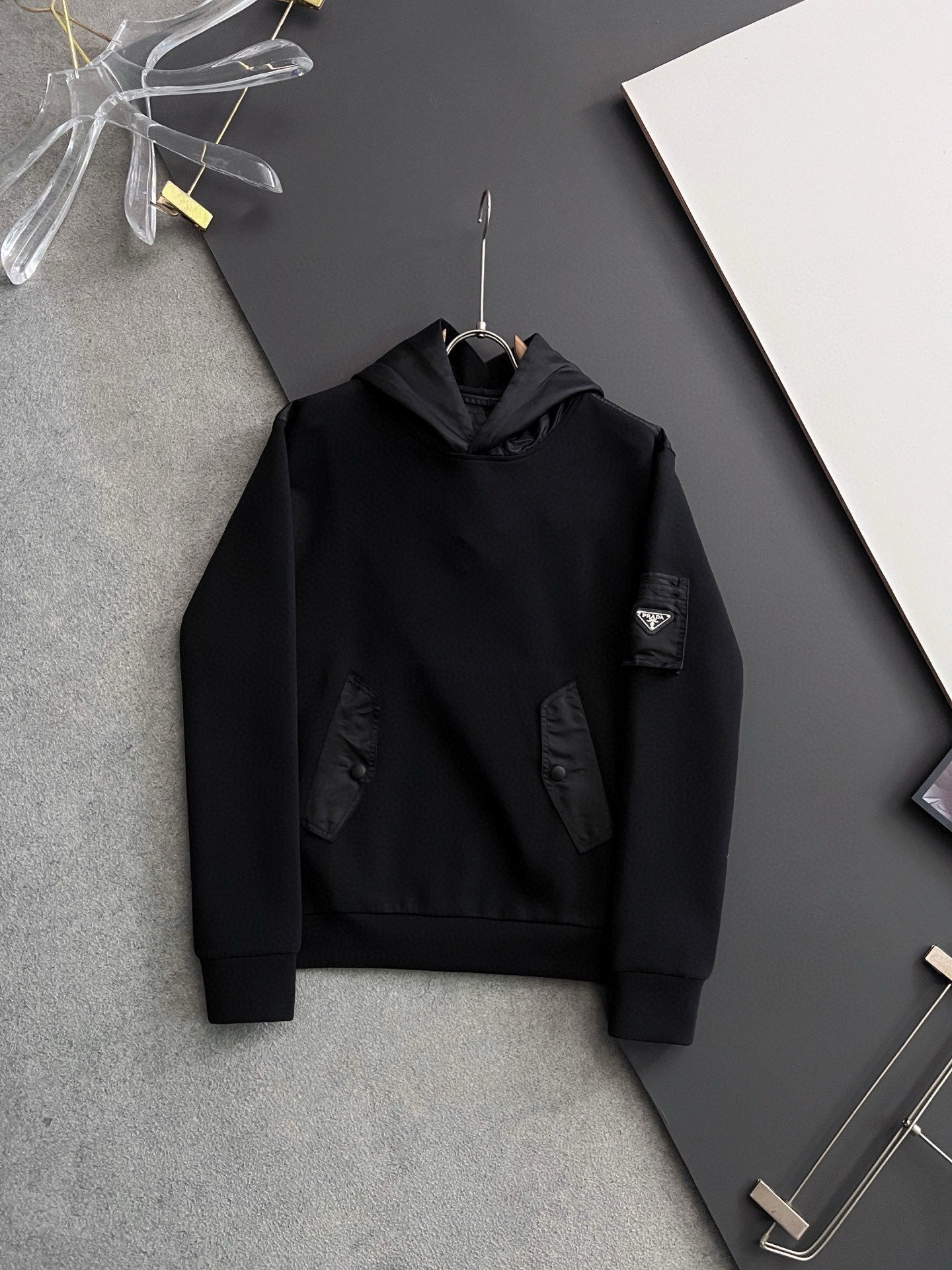 250819 New high-quality patchwork hooded sweatshirt