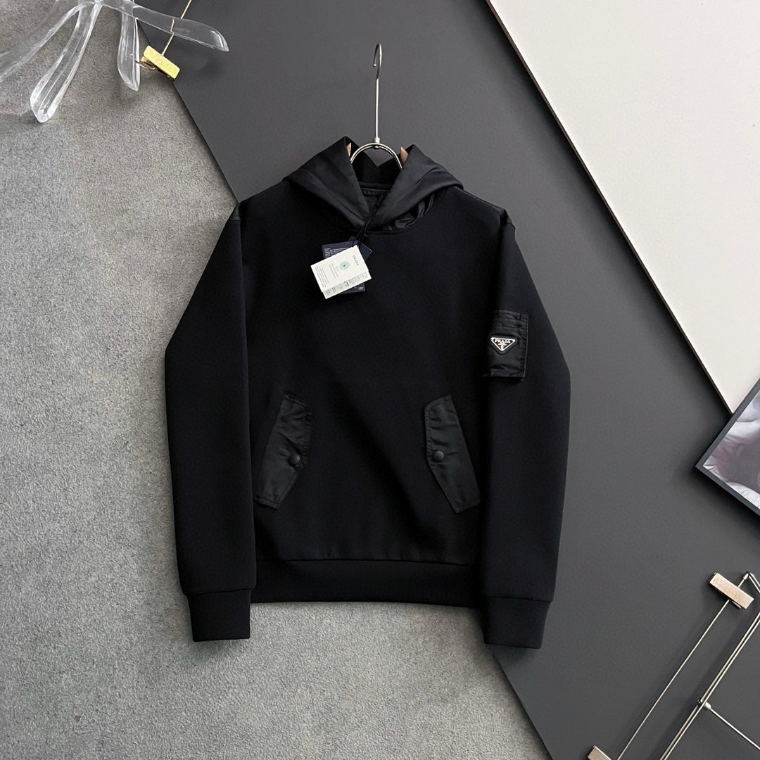 250819 New high-quality patchwork hooded sweatshirt