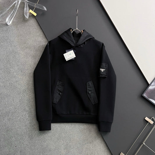 250819 New high-quality patchwork hooded sweatshirt