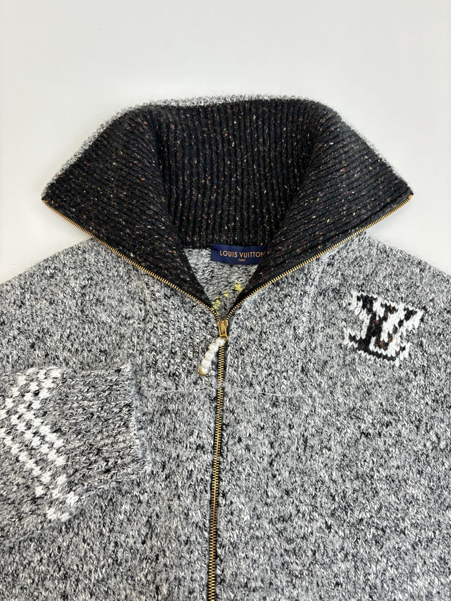 250825 New high-quality sailboat fishing yarn knitted zipper sweater coat