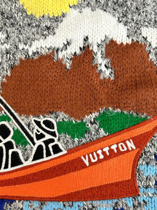 250825 New high-quality sailboat fishing yarn knitted zipper sweater coat