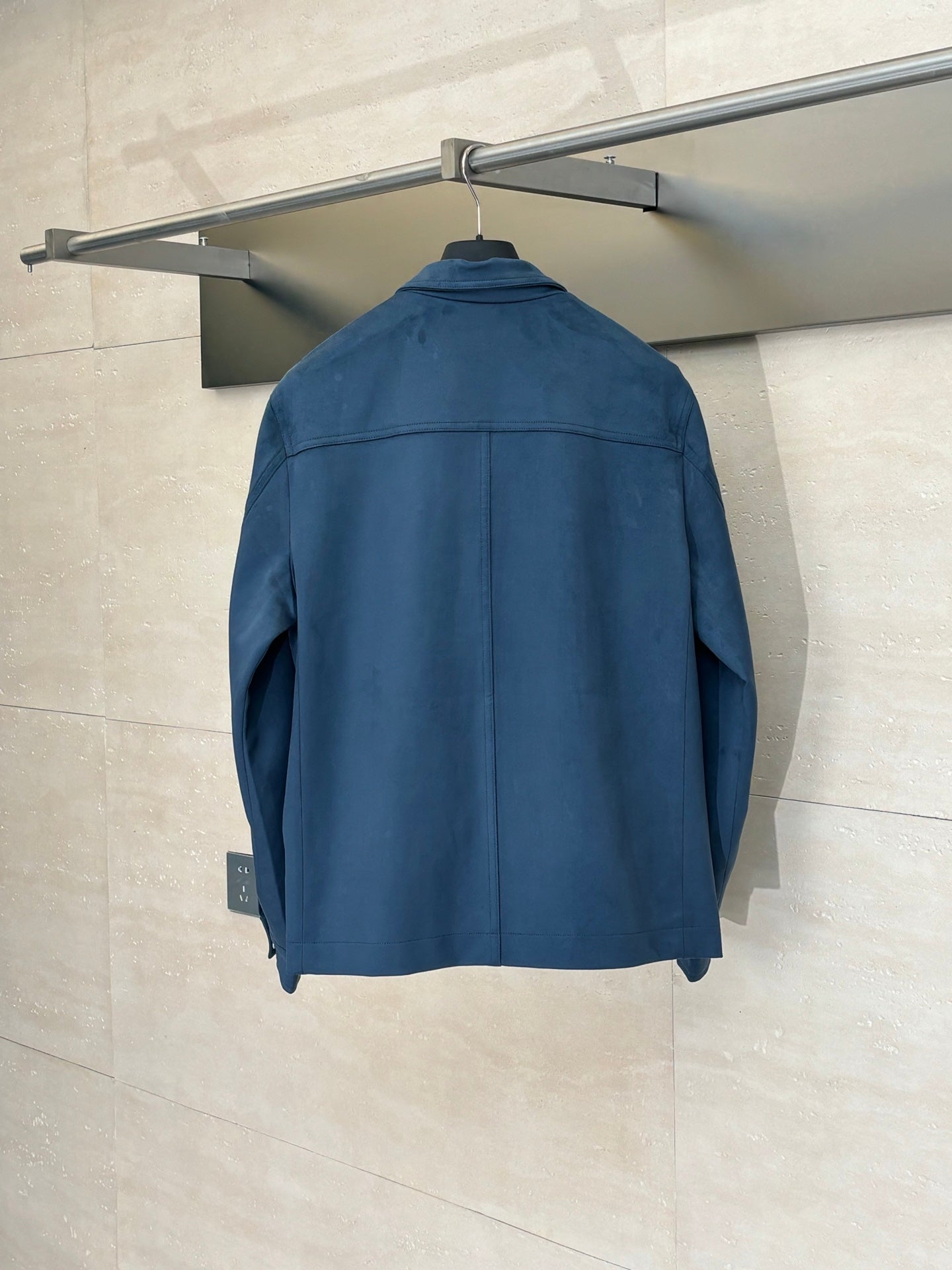 250825 A new high-quality suede textured minimalist leather jacket