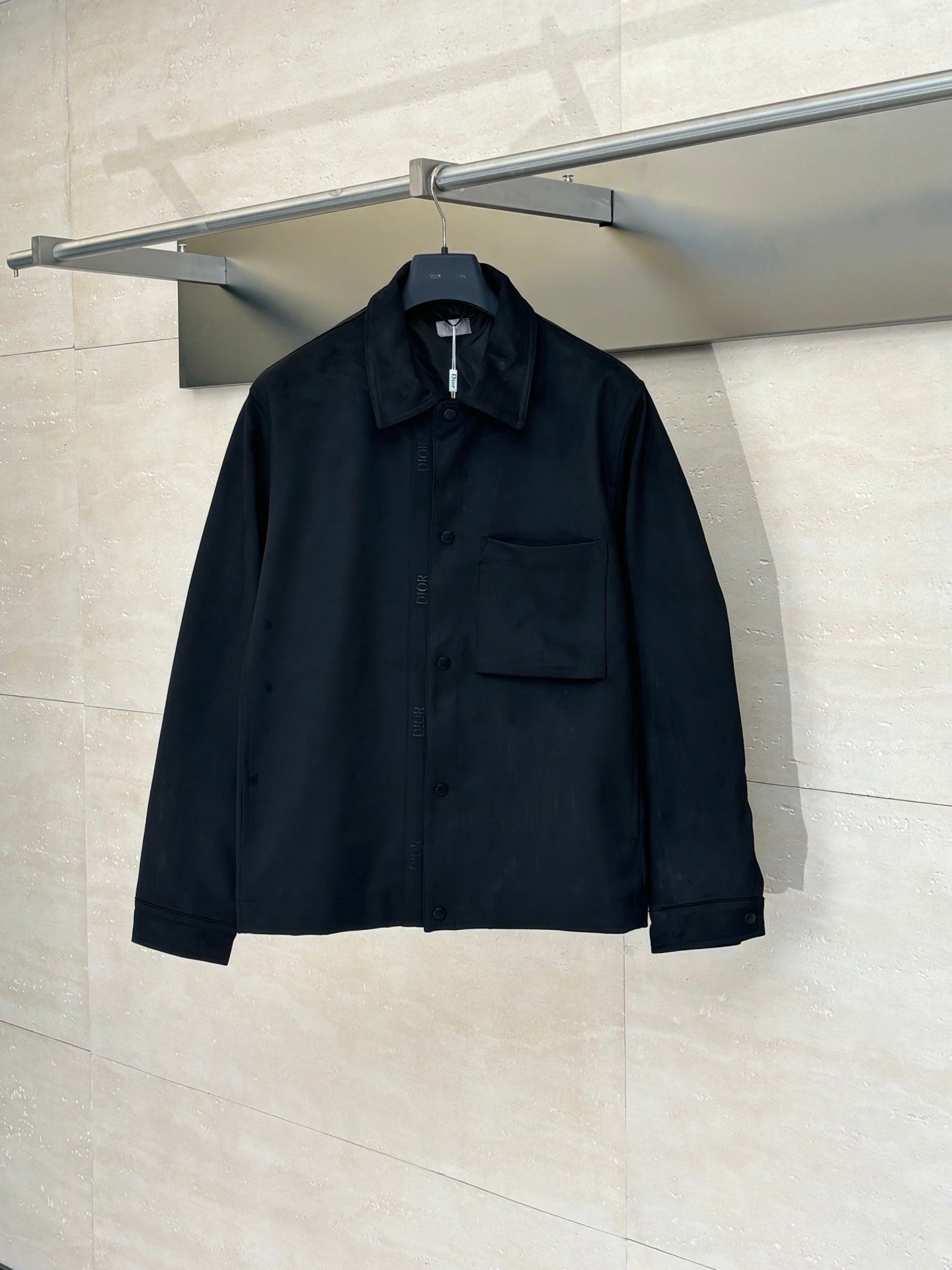 250825 A new high-quality suede textured minimalist leather jacket
