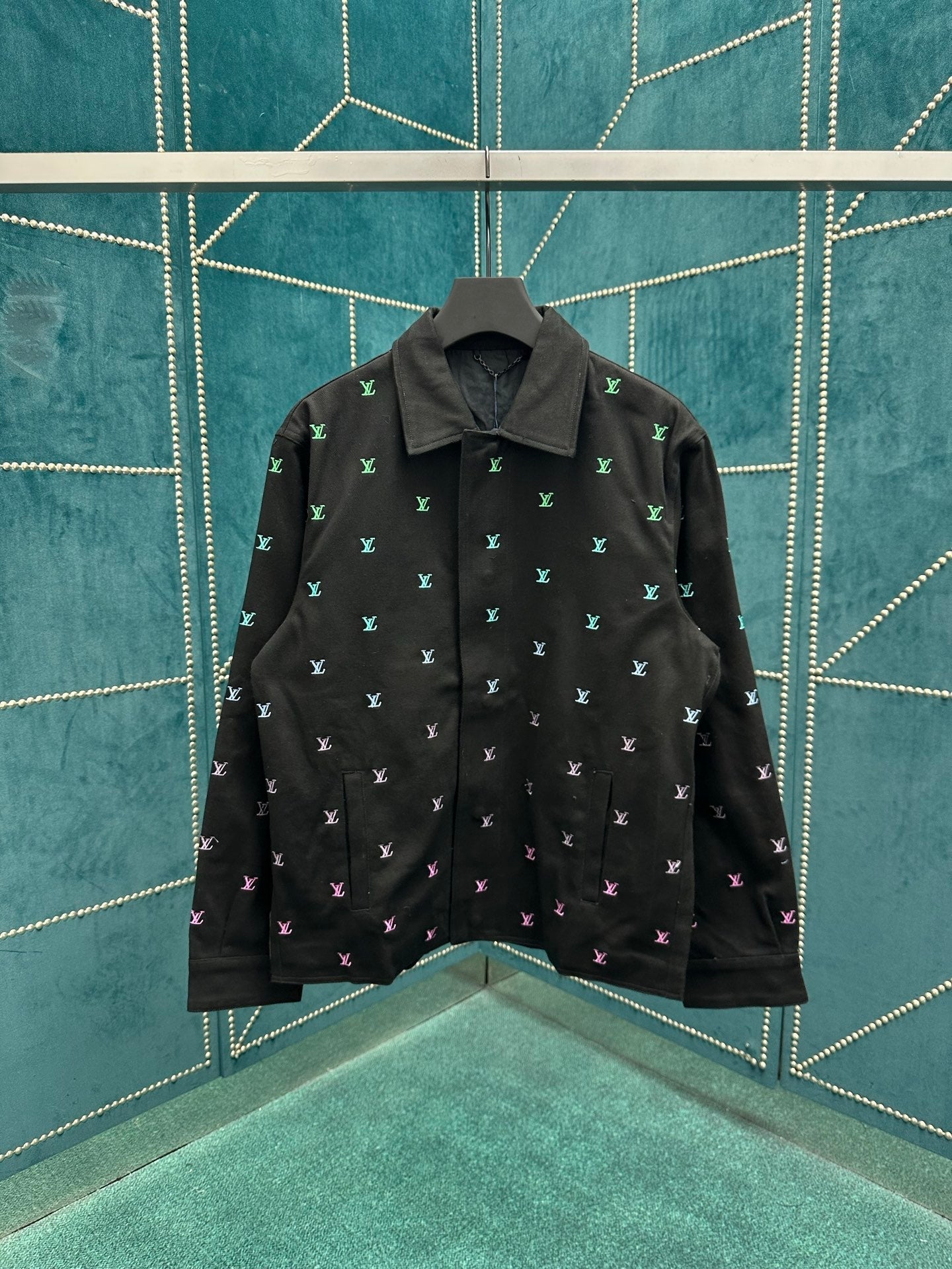 250825 New high-quality gradient full-print skateboard denim jacket