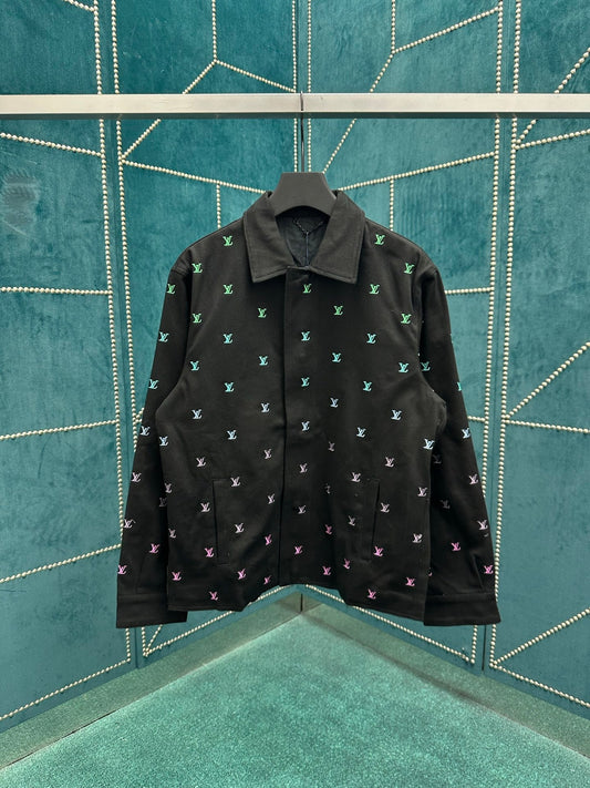 250825 New high-quality gradient full-print skateboard denim jacket