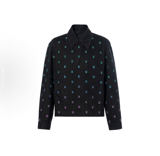 250825 New high-quality gradient full-print skateboard denim jacket