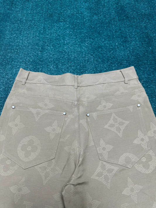 250825 New high-quality embroidered pearlescent button-up trousers