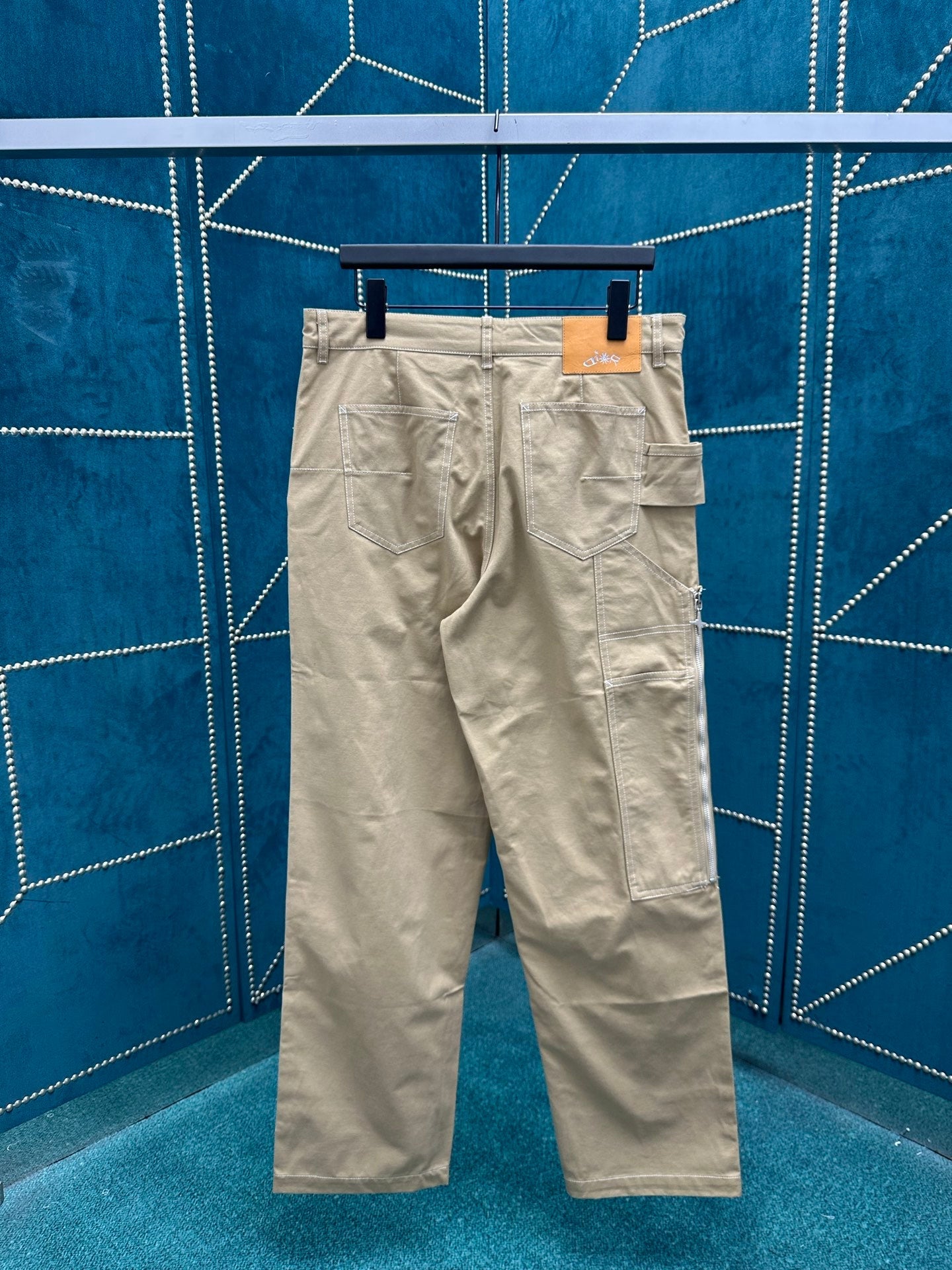 250825 New high-quality cotton pocket embroidered long pants set