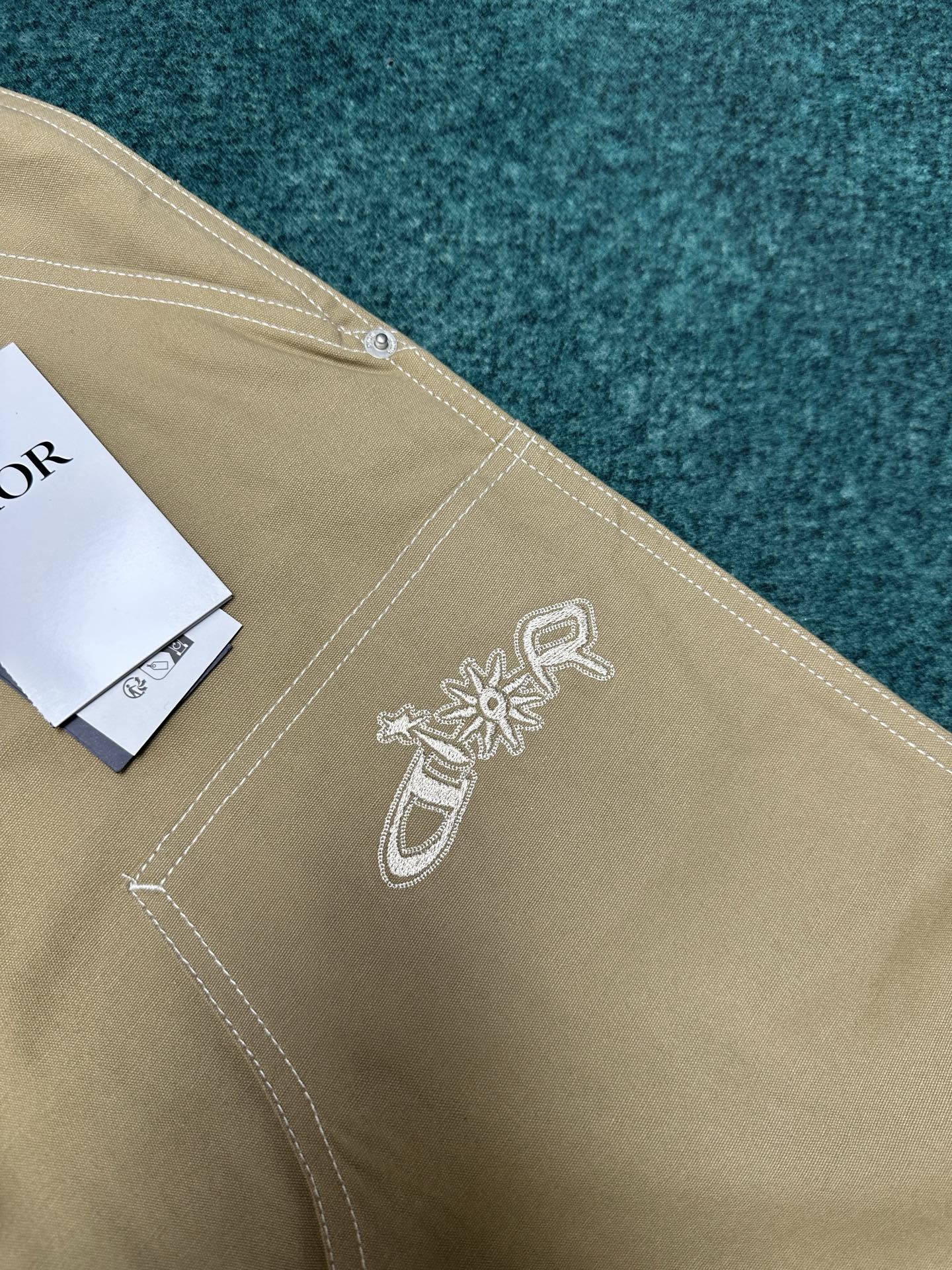 250825 New high-quality cotton pocket embroidered long pants set