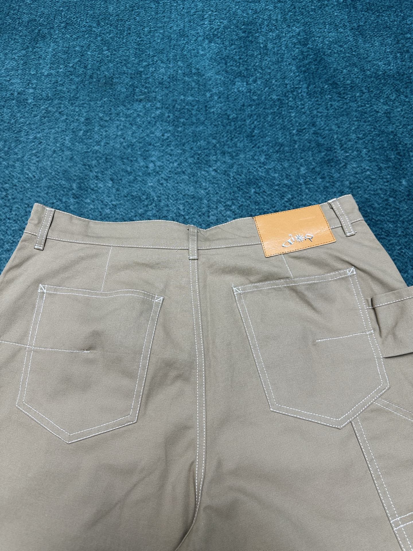 250825 New high-quality cotton pocket embroidered long pants set
